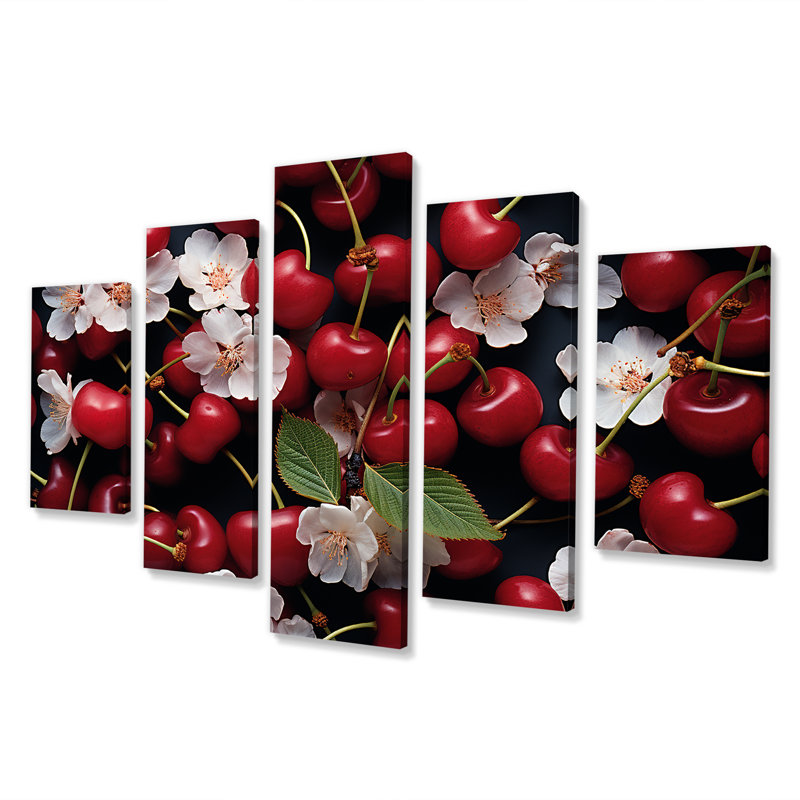 Red Cherry Sundae Delight - Cherry Multipanel Wall Art Decor