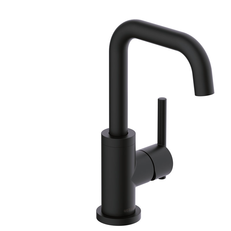 Parma Single Handle Single Hole Bathroom Faucet with Metal Touch Down Drain Included, Satin Black