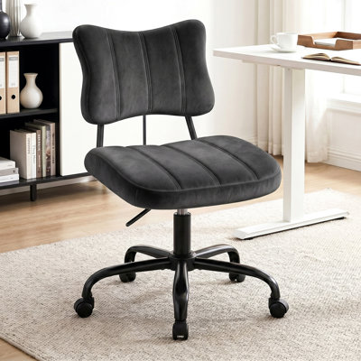 Fauteuil de coiffeuse moderne à dossier incliné avec hauteur réglable, pivotant à 360 ° et fauteuil de bureau en velours pour la chambre à coucher, le bureau personnel et le salon