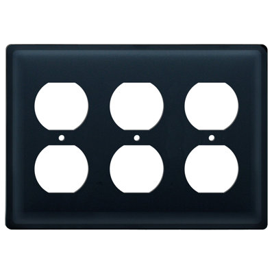 Plain 3-Gang Duplex Outlet Wall Plate