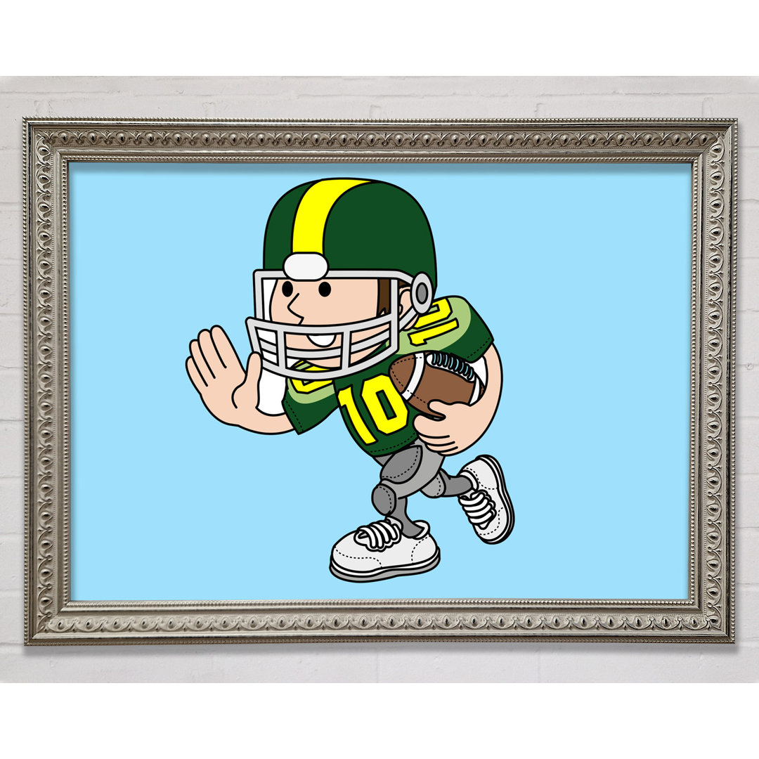 American Football Sport Player Baby Blue - Einzelner Bilderrahmen Kunstdrucke