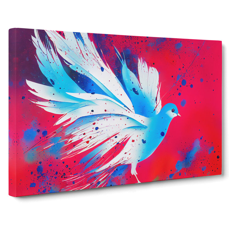 Dove Bird Splash Vol.4 Abstract - Wrapped Canvas Print, 35cm H x 50cm W x 3cm D