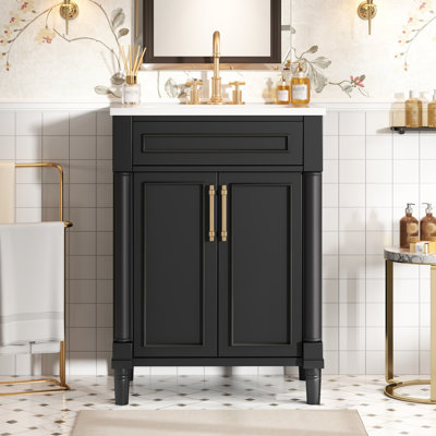 Meuble-lavabo 24 po avec lavabo en céramique intégré