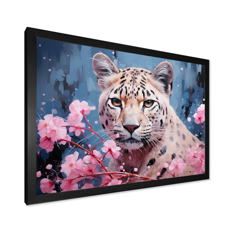 Jaguar fantaisiste rôdant, Cadre photo noir, H 24 po x l 32 po x P 1 po