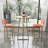 Bar Table And Chairs Three Piece Set, Gold Frame, Sponge Made Seat Cushions And Backrests, Bar Table With Storage Function-366669239