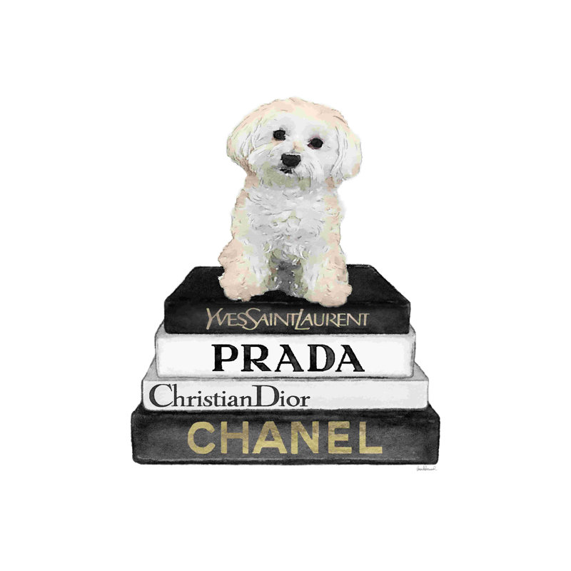 Bichon frisé - peinture sur toile tendue, H 12 po x l 8 po