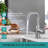 Stainless Steel Kitchen Faucet High Arc Bar Faucet With Supply Lines-111785872