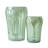 S/2 Decorative Green Glass Vases With Face Motifs