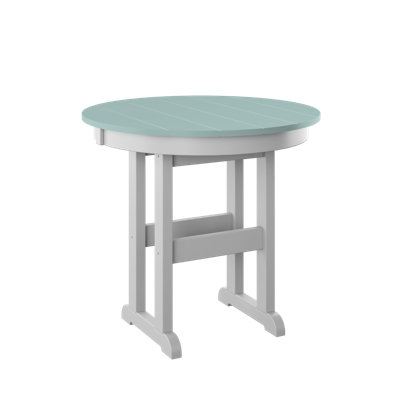  Table ronde 33 "sauge et blanc