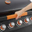 Barbecue au gaz propane à 6 brûleurs avec brûleur latéral, barbecue extérieur de 72 000 BTU et 650 pieds carrés, grilles en fonte, grille de réchaud et roues verrouillables pour les grandes fêtes