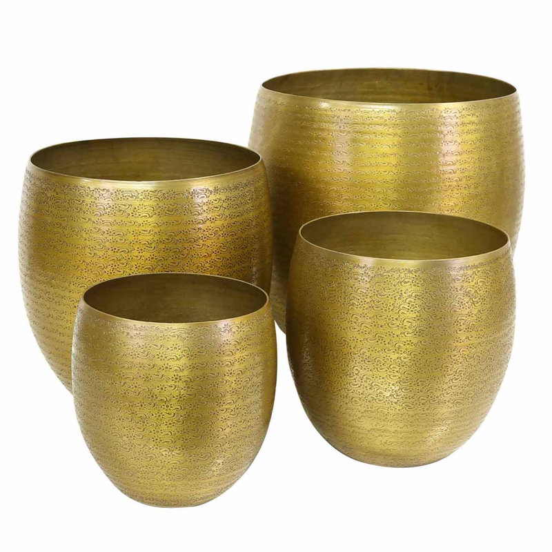 Mablethorpe Handmade Metal Pot Planter, 42cm H x 40cm W x 40cm D, 4