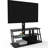 Black Tempered Glass Tv Stand With Multi Adjustment For 32 - 65 Inch Tvs Multi-Functional Options And Practicality