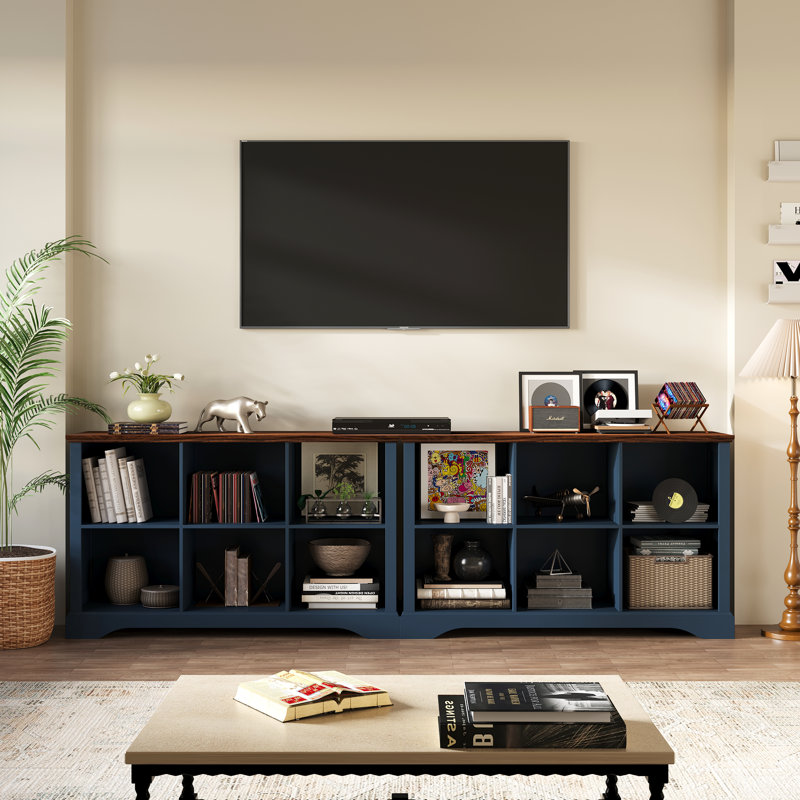6 - Cube 47.4"W Storage Bookcase Horizontal Bookshelf Organizer with Anti-tip Hardware, (6 Cube) 28.8"H x 47.4"W x 13.8"D