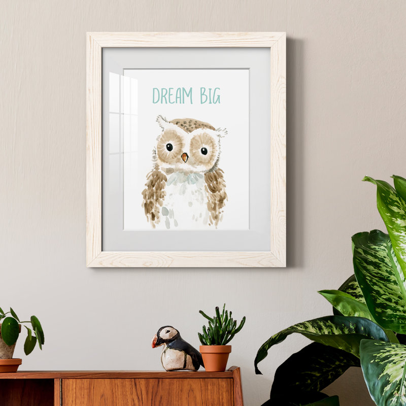 Dream Big Owl - cadre photo, Toile blanche encadrée, H 20 po x l 17 po x P 1,5 po