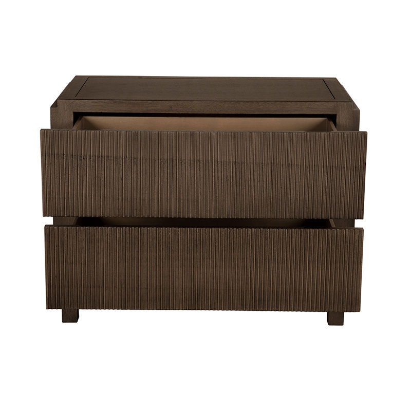 Plato 2 - Drawer Nightstand, Greige Walnut