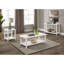 Castleton Distressed White Wood End Table With Shelf(Only Including Coffee Table)