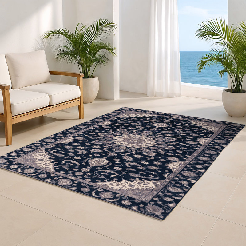 Tapis gris d'intérieur et d'extérieur Tabriz, Rectangulaire 3 pi x 5 pi