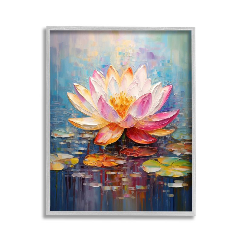Fleur de lotus moderne, estampe numérique par Gina Kelly, Estampe numérique Farmhouse, H 14 po x l 11 po