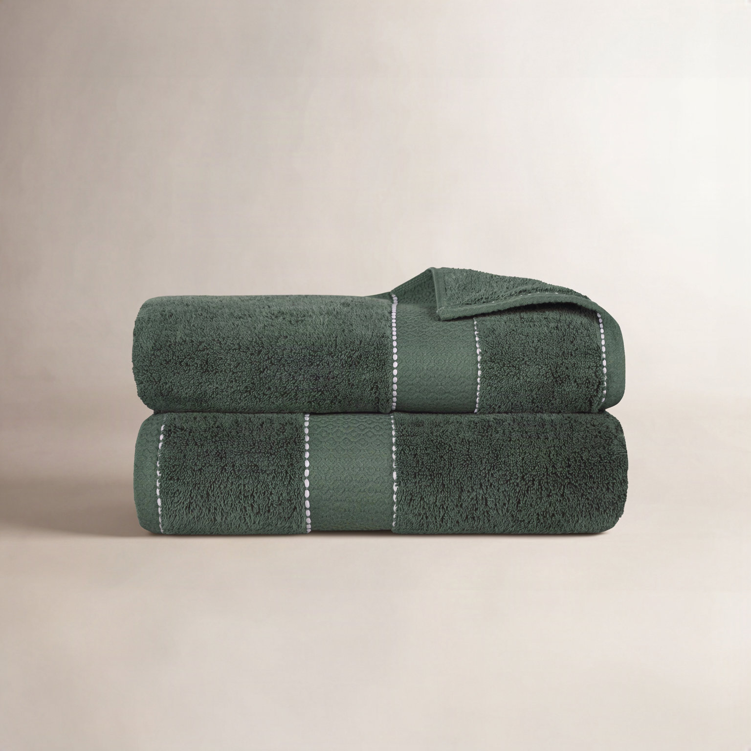 Abrianna Giza Cotton Bath Sheet, Forest Green