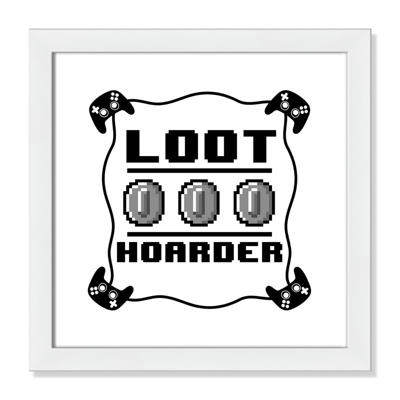 Impression sur papier Loot Hoarder Kids, H 16 po x l 16 po x P 0,63 po, Cadre blanc