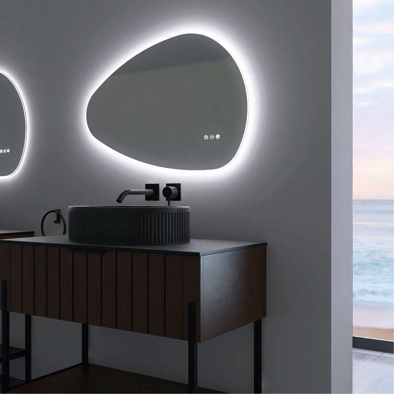 Sleek Frameless Led Mirror With Adjustable Light And Defogging Technology