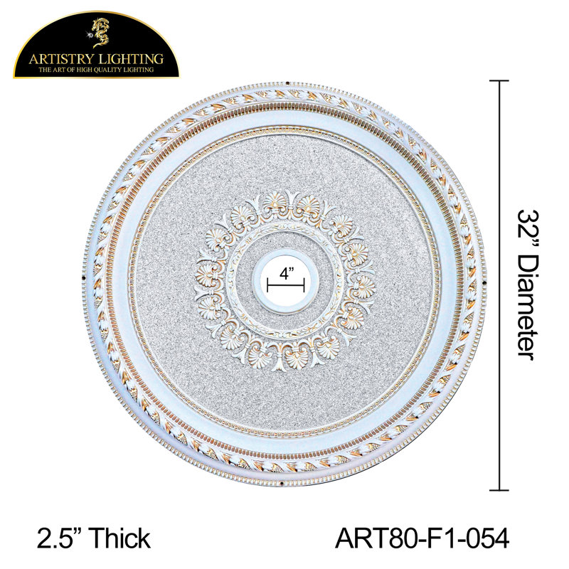Round Silver Sparkle Center Ceiling Medallion