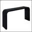 Élégante console en bois noir avec motif de cascade incurvée et perles en bois fabriquées à la main pour des entrées et des couloirs élégants-458246244