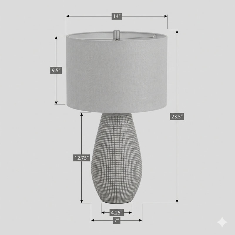 Lighting, H 24 po, lampe de table, résine noire, abat-jour ivoire / crème, contemporain, Noir