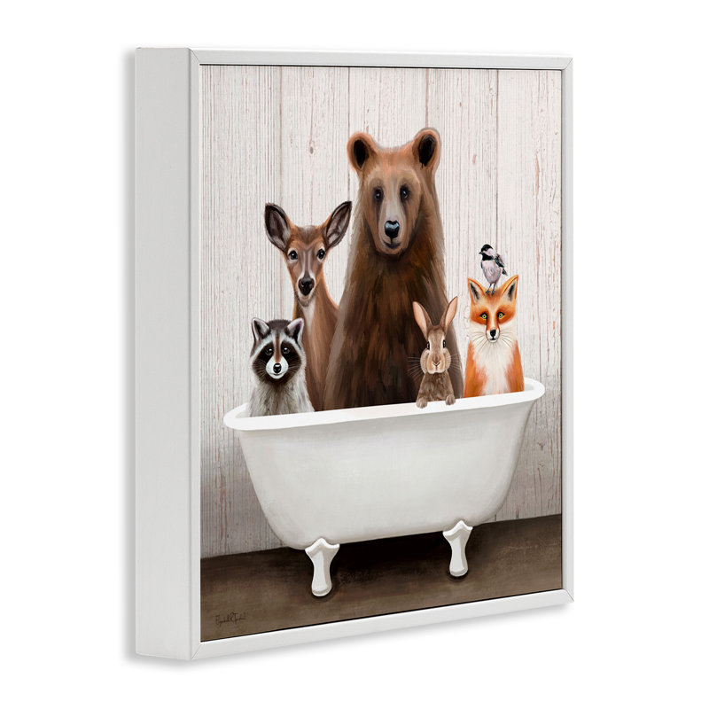 Art de giclée encadrée blanche Woodland Creatures par Elizabeth Tyndall, H 17 po x l 17 po x P 1,5 po