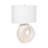 Jessey 26" Ceramic Table Lamp with Cutout Design and Fabric Drum Shade in White for Bedroom or Living Room