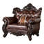 Chaise traditionnelle l 49 po, cerisier foncé / brun clair