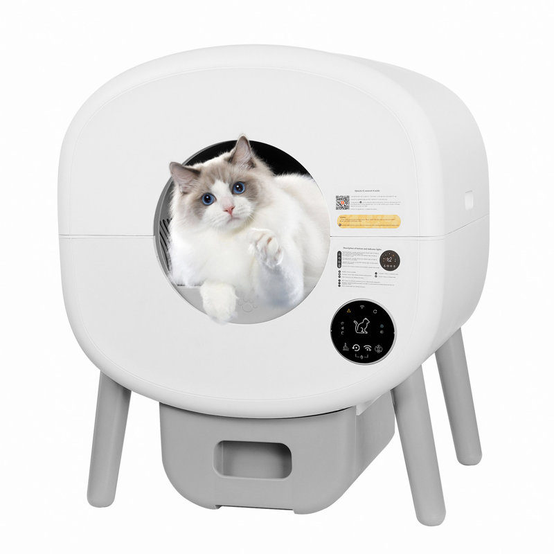 Automatic Smart Cat Litter Box, Large Capacity Self-Cleaning Litter Box With Infrared/Gravity/Ambient Light Function