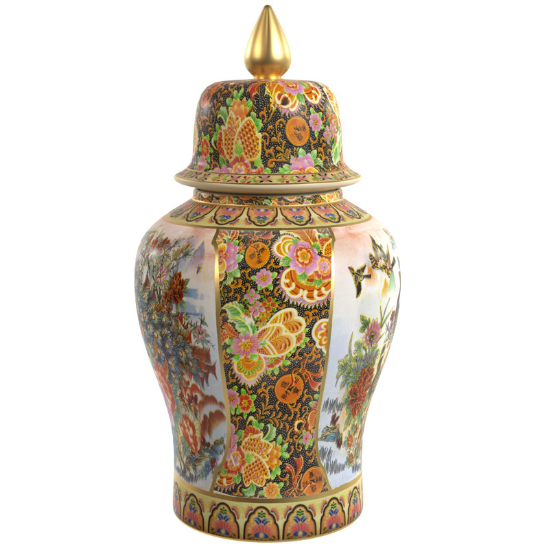 Timeless Chinese Temple Jar, 24", Satsuma