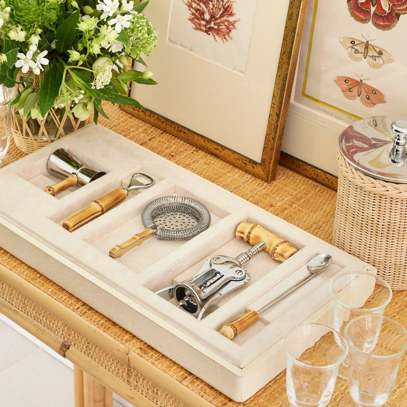 Shagreen Bamboo Bar Set