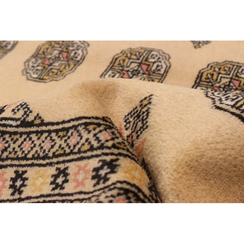 Tapis unique en laine noué à la main Bokhara Peshawar 5 pi 7 po x 8 pi 3 po