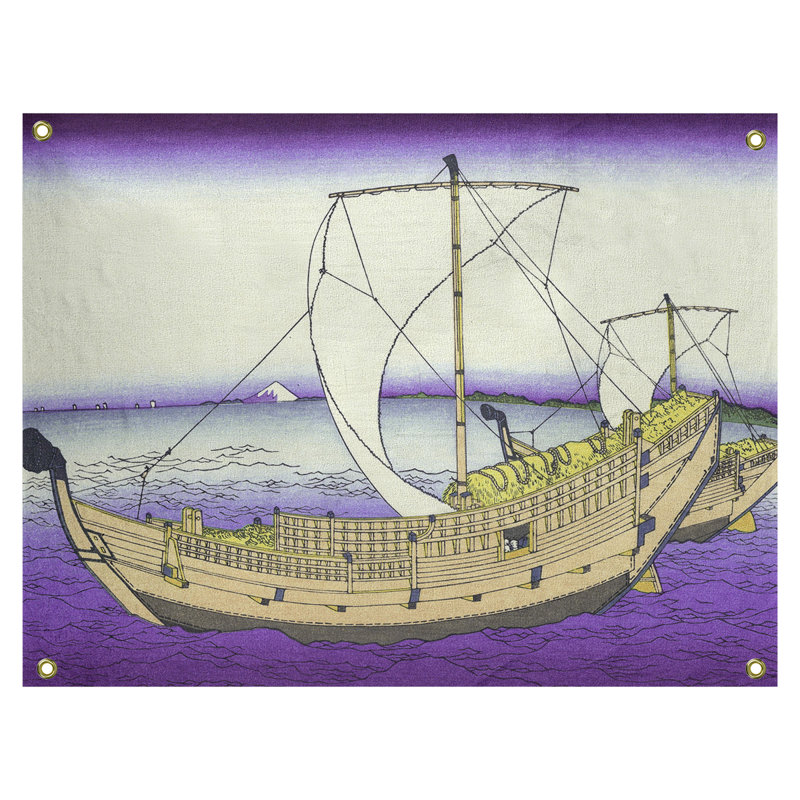 Tapisserie murale « the Kazusa Sea route », H 37,5 po x l 27,5 po, Violet