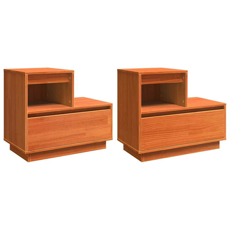 60cm W Solid Wood Bedside Table