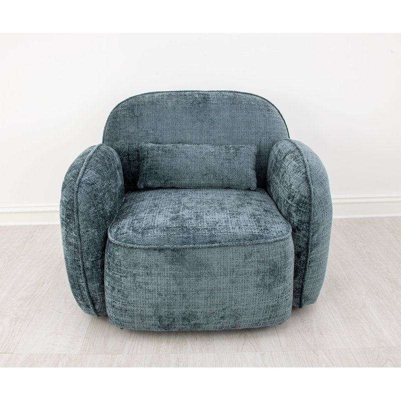 Dallas Swivel Chair, Aegean Blue Green Velvet