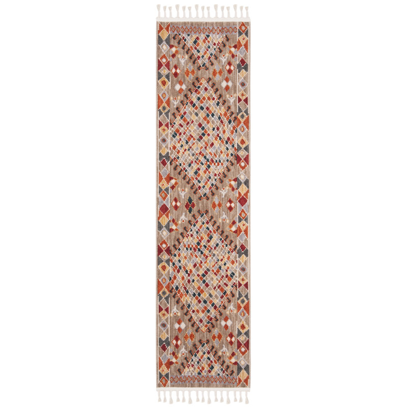 Tapis intérieur / extérieur à motif sud-ouest Alnwick, Tapis de couloir 2 pi 1 po x 8 pi
