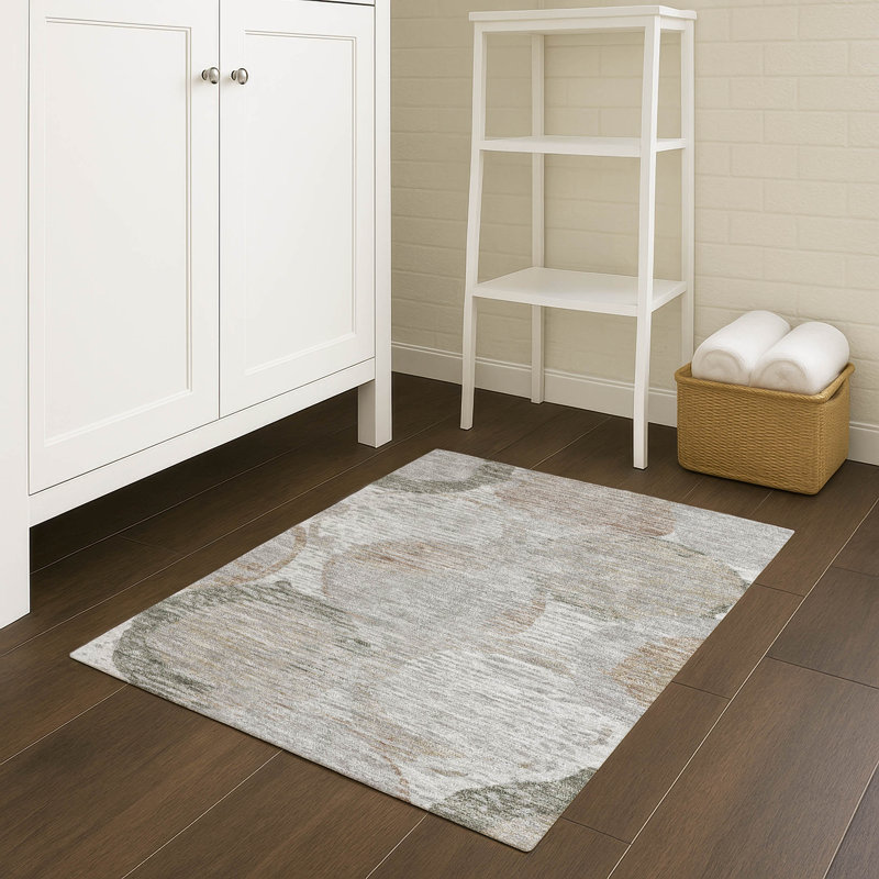 Tapis géométrique intérieur / extérieur lavable à la machine Chantille ACN2744, 1 pi 8 po x 2 pi 6 po, Taupe
