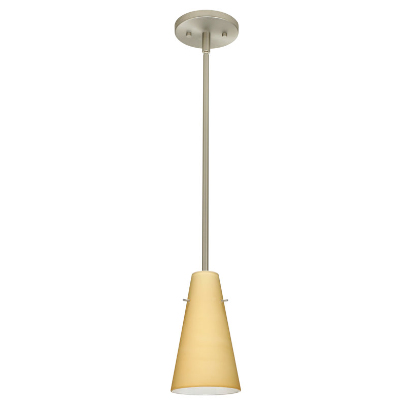 Canyon Creek 1 - Light Single Pendant, Vanilla Matte, Satin Nickel, LED