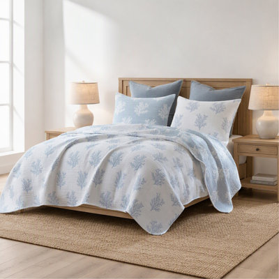 3-Piece King/Cal King Quilt Mini Set,Blue