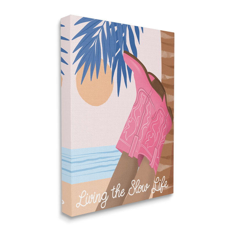 «Slow Life Coastal Cowgirl On Canvas» par Jo Taylor, reproduction, H 20 po x l 16 po x P 1,5 po