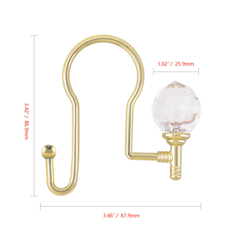 Crochets de rideau de douche HK18xx, Or