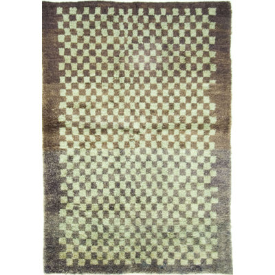 Vintage One-of-a-Kind 4'3 X 6'7 1950s Wool Area Rug in