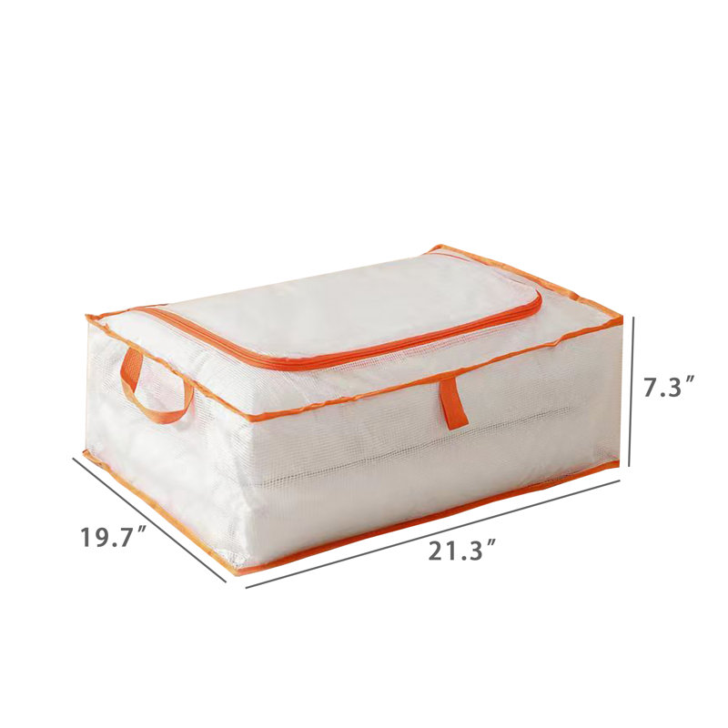 Sacs de rangement pour vêtements Sacs en PVC transparent et bordures à fermeture à glissière orange Sacs de rangement pour chandail Sac de rangement en plastique pour édredon, vêtements, couvertures