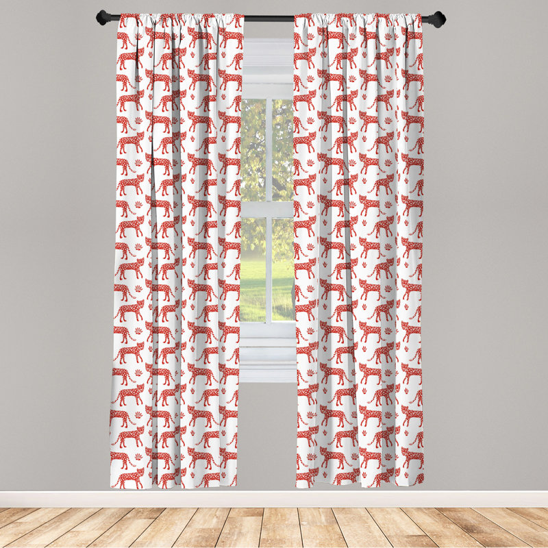 Leopard Semi-Sheer Rod Pocket Curtain Panels, 28" x 95"