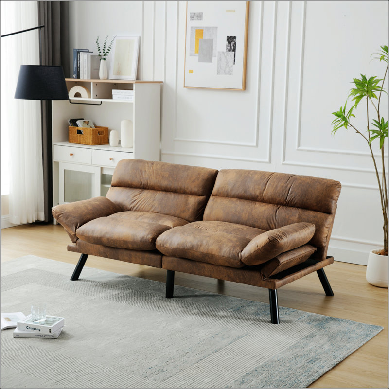 Hillert Upholstered 70.08'' Sofa, Coffee Microsuede Incorrect