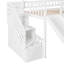 Lit mezzanine simple avec deux tiroirs et glissade, lit maison avec glissade, blanc