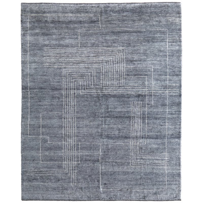 Monaco Gray Hand-Knotted Abstract Rug